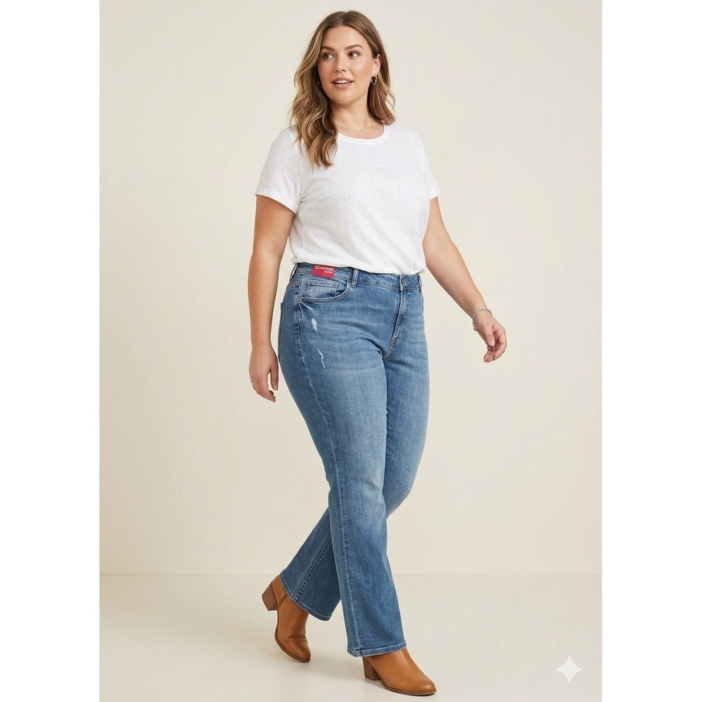 Downing Studio Bootcut Jeans Women Size 24‎ Blue Excellent High Rise Stretch